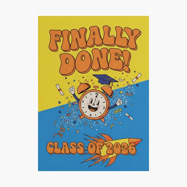 Item preview, Finally Done! Class of 2026 - Retro Kitsch Graduation Card designed and sold by g1cash.
