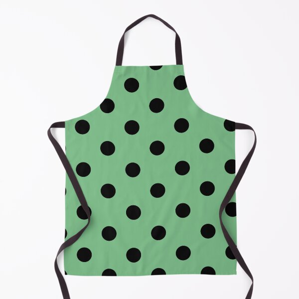 Item preview, Black polka dots on green background designed and sold by RishabhArts1.