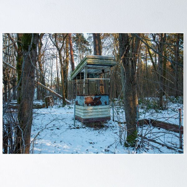 Item preview, Abandoned guardhouse in the winter forest – Lost place in the snow designed and sold by MarkusUrbex.