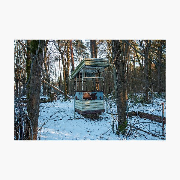 Item preview, Abandoned guardhouse in the winter forest – Lost place in the snow designed and sold by MarkusUrbex.