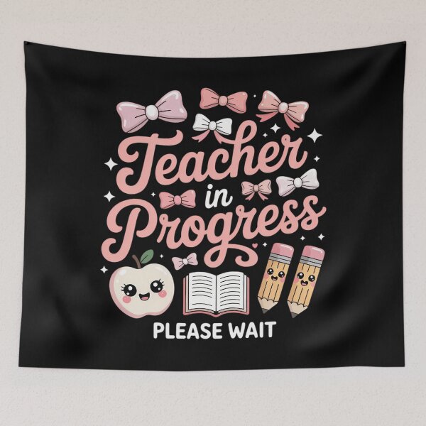 Item preview, Teacher in Training Pink Bow Apple Please Wait designed and sold by sterabamineh.