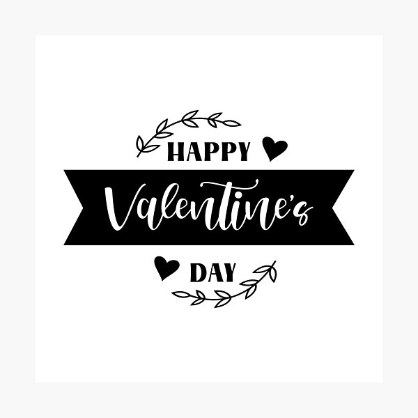 Item preview, Happy Valentine’s Day Minimal Black & White Typography designed and sold by M.Store.