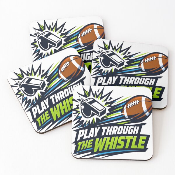 Item preview, Play Through the Whistle – Motivational Football Quote T-Shirt designed and sold by RMTrendy.