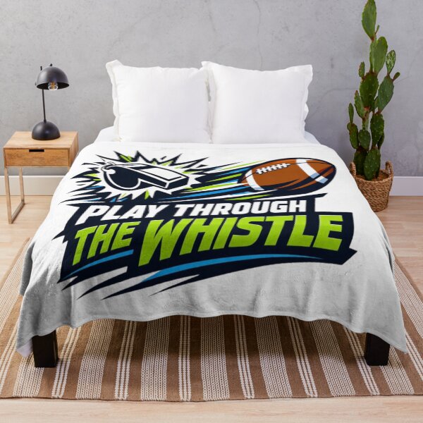 Item preview, Play Through the Whistle – Motivational Football Quote T-Shirt designed and sold by RMTrendy.
