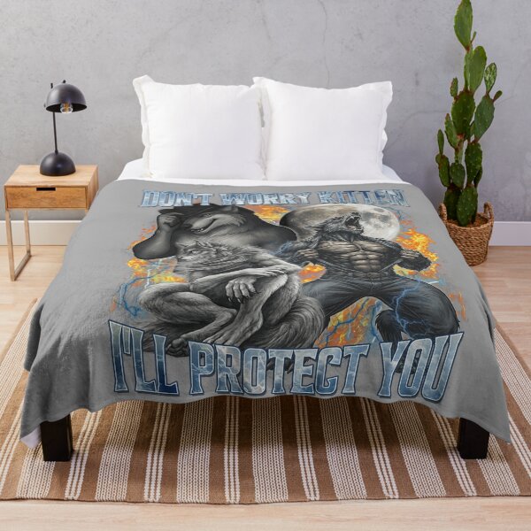 Item preview, Don't Worry Kitten I'll Protect You Funny Alpha Wolf Meme  designed and sold by KathieFaugh.