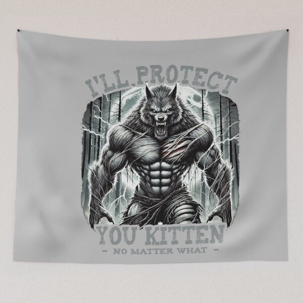 Item preview, Funny Graphic Tee I'll Protect You Kitten Alpha Wolf Meme designed and sold by mjohnson9.