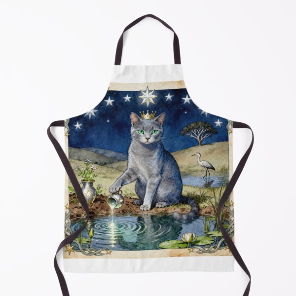 Item preview, The Star Cat Tarot Card - Vintage Mystical Art designed and sold by PictorialWhimsy.