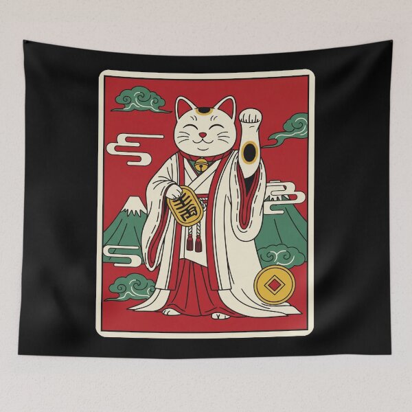 Item preview, Maneki Neko Lucky Cat Kimono Gold Coin Japanese Traditional designed and sold by JordynLadukeg65.