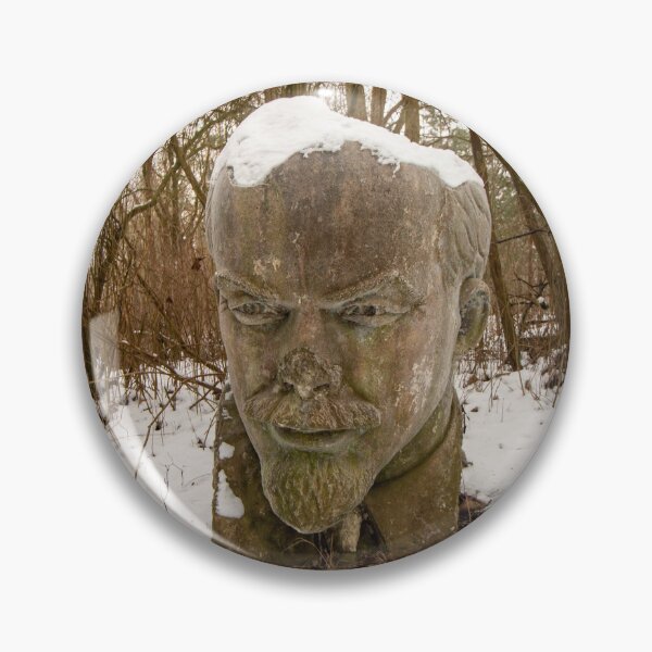 Item preview, Abandoned Lenin bust in the snow – Lost Place Urbex winter photography in the forest designed and sold by MarkusUrbex.