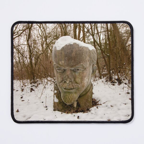 Item preview, Abandoned Lenin bust in the snow – Lost Place Urbex winter photography in the forest designed and sold by MarkusUrbex.