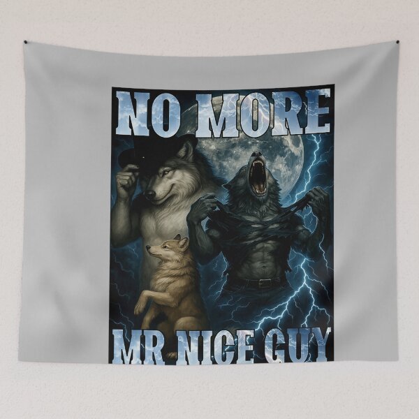 Item preview, No More Mr Nice Guy Funny Alpha Wolf Meme Dad Papa Men Gifts  designed and sold by mjohnson9.