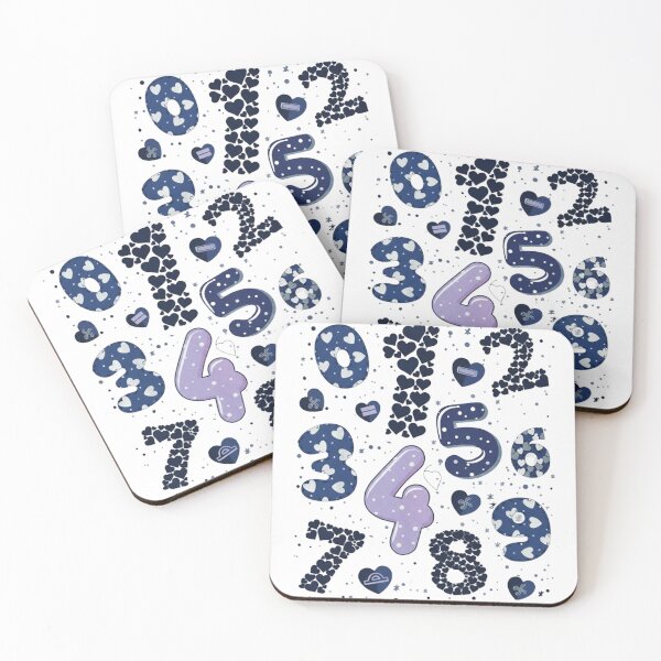 Item preview, Blue Hearts Number Pattern - Cute Aesthetic Math Numbers for Kids and Teachersent designed and sold by StillDow.