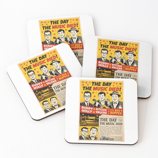 Item preview, The Day the Music Died 1959 Poster, Buddy Holly Ritchie Valens Big Bopper Tribute, Vintage 1950s Rock and Roll Newspaper Headline Wall Art designed and sold by TerScott.