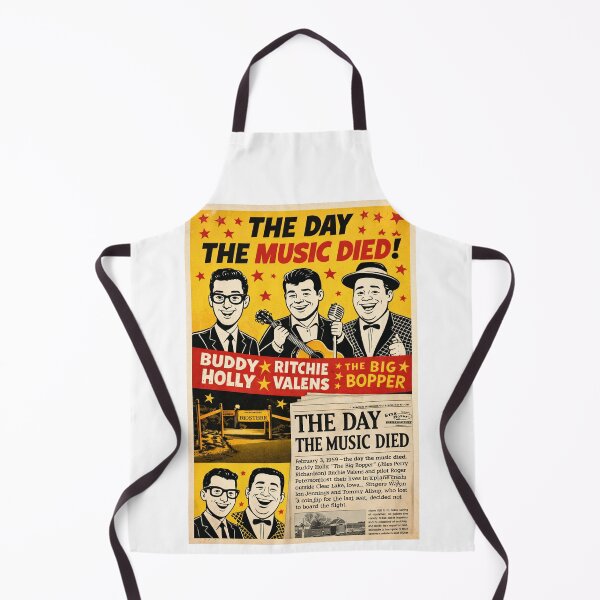 Item preview, The Day the Music Died 1959 Poster, Buddy Holly Ritchie Valens Big Bopper Tribute, Vintage 1950s Rock and Roll Newspaper Headline Wall Art designed and sold by TerScott.