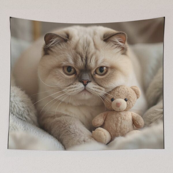 Item preview, Scottish Fold_Muffelle_Teddy Day Cat Art | ArtivaNest Pet Verse Debut designed and sold by ArtivaNest.