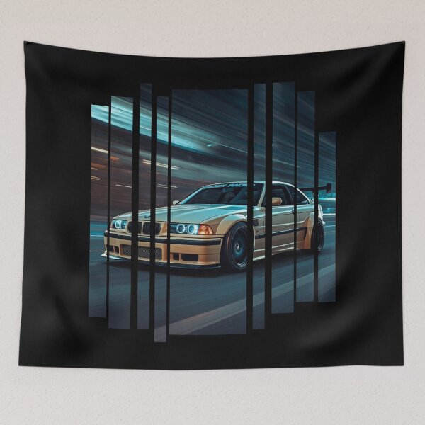 Item preview, BW 36 coupe with wide body kit, street racing vibe, high contrast neon colors 17 designed and sold by Neon G.