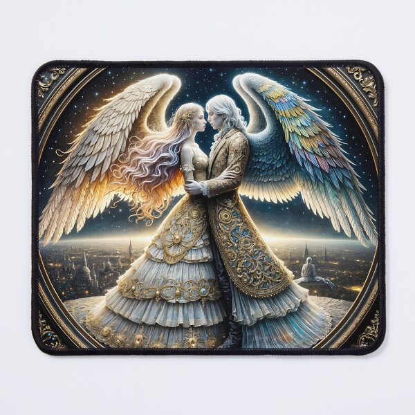 Item preview, Mystical Meeting of Winged Hearts Under the Stars designed and sold by KunstGeist.
