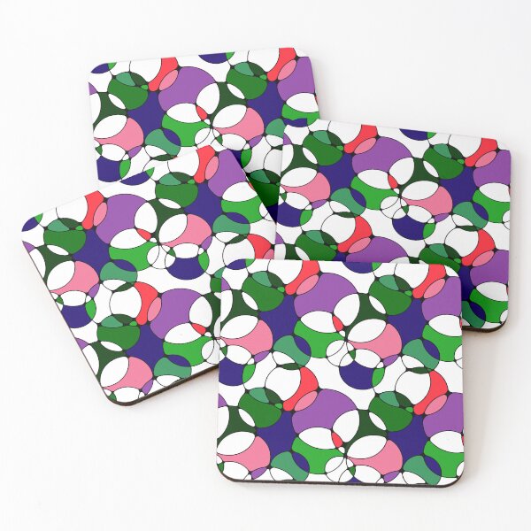 Item preview, Neurographic Joy Abstract Overlapping Shapes Pink Blue Red Green Purple  designed and sold by thecolorbirdie.