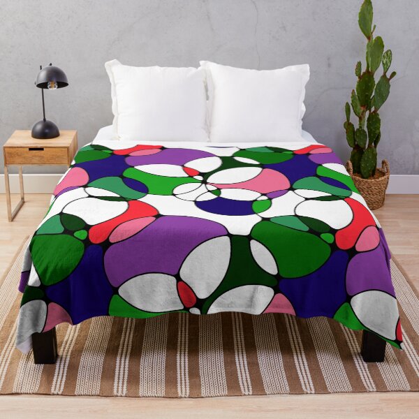 Item preview, Neurographic Joy Abstract Overlapping Shapes Pink Blue Red Green Purple designed and sold by thecolorbirdie.