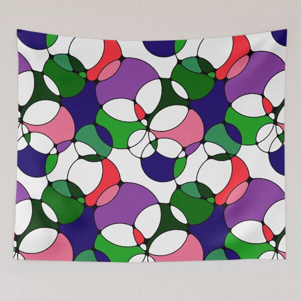 Item preview, Neurographic Joy Abstract Overlapping Shapes Pink Blue Red Green Purple  designed and sold by thecolorbirdie.
