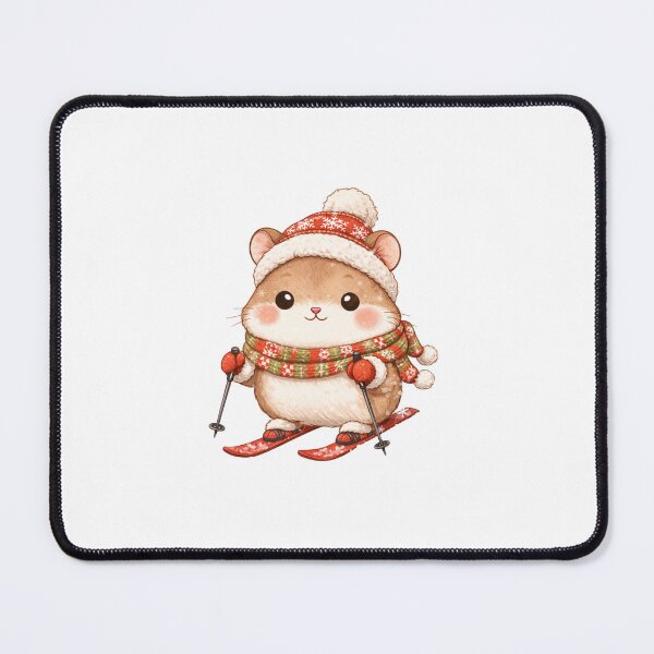 Item preview, Cute Cozy Hamster Skiing in Winter designed and sold by Pia.
