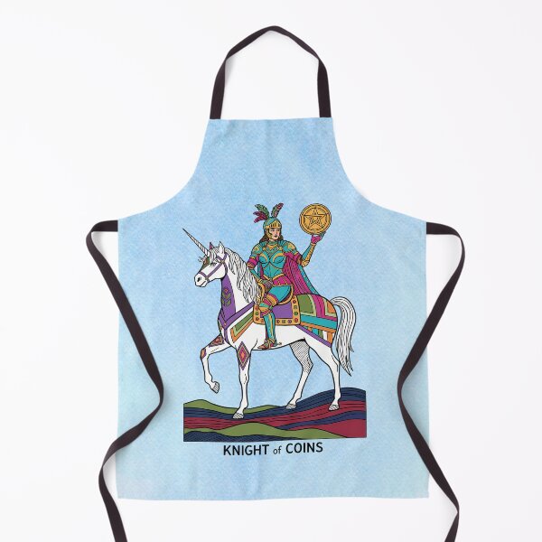 Item preview, Knight of Coins Tarot Card – Vibrant Unicorn Rider Illustration designed and sold by MysticOzzy.