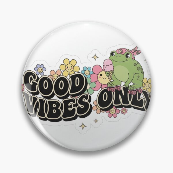 Item preview, Good Vibes Only Sticker – Cute Frog on Roller Skates with Ice Cream & Flowers designed and sold by mdj96.