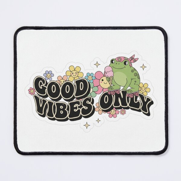 Item preview, Good Vibes Only Sticker – Cute Frog on Roller Skates with Ice Cream & Flowers designed and sold by mdj96.