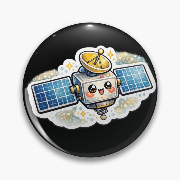 Item preview, Kawaii Space Satellite Sticker (Cute Happy Satellite) designed and sold by SnugglePod Studio.