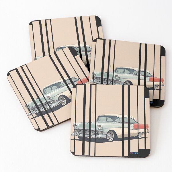 Item preview, Chevy Bel Air 1955, 50s pastel palette, chrome shine, mid-century 6 designed and sold by Neon G.