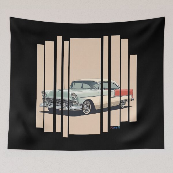 Item preview, Chevy Bel Air 1955, 50s pastel palette, chrome shine, mid-century 6 designed and sold by Neon G.