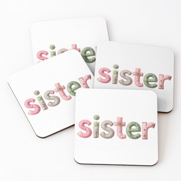 Item preview, SISTER - IN PINK & GREEN FAUX LETTERING designed and sold by AlexOBrienArt.