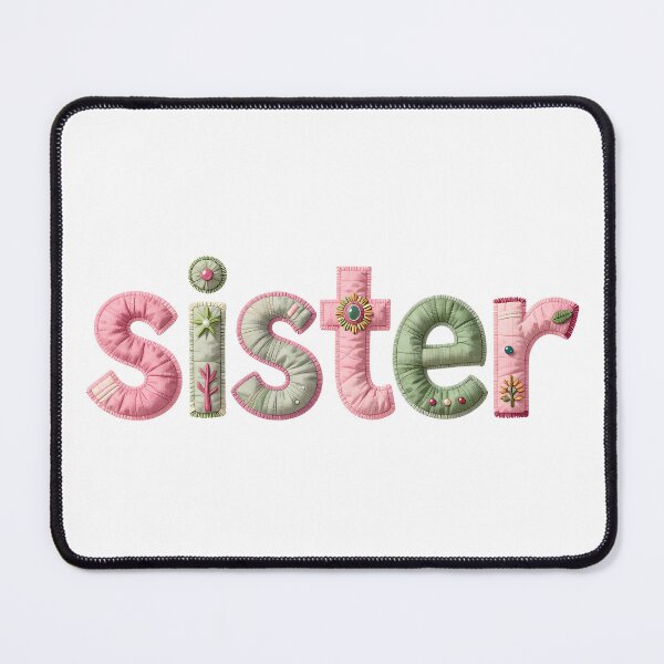 Item preview, SISTER - IN PINK & GREEN FAUX LETTERING designed and sold by AlexOBrienArt.