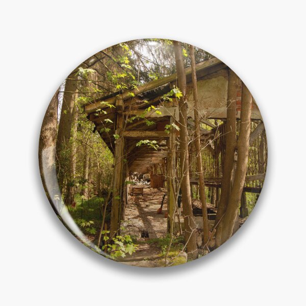 Item preview, Abandoned building in the woods – Lost Place ruin in spring light | Urbex photography designed and sold by MarkusUrbex.