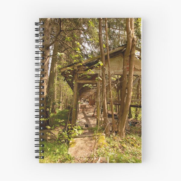 Item preview, Abandoned building in the woods – Lost Place ruin in spring light | Urbex photography designed and sold by MarkusUrbex.