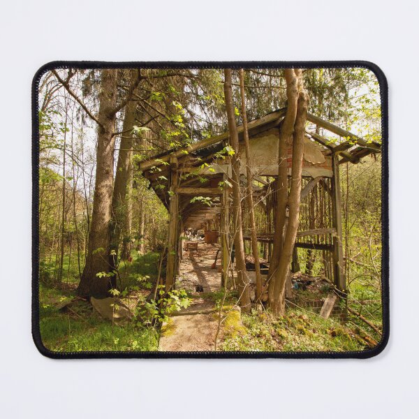 Item preview, Abandoned building in the woods – Lost Place ruin in spring light | Urbex photography designed and sold by MarkusUrbex.