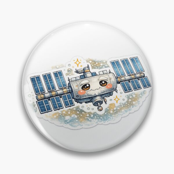 Item preview, Cute International Space Station Sticker – Kawaii ISS designed and sold by SnugglePod Studio.