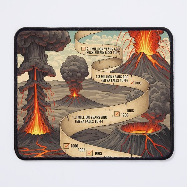 Item preview, Yellowstone Supervolcano Eruption Timeline Poster designed and sold by RBCTk.
