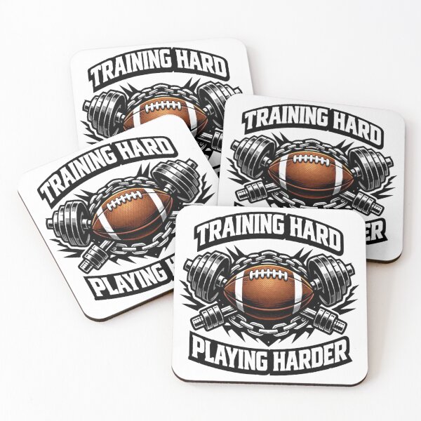 Item preview, Training Hard Playing Harder – Football Gym Motivation Shirt designed and sold by RMTrendy.
