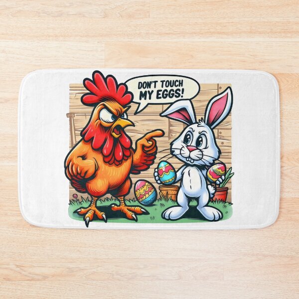 Item preview, Don’t Touch My Eggs! - Funny Easter Chicken vs Bunny designed and sold by Studio23:45.