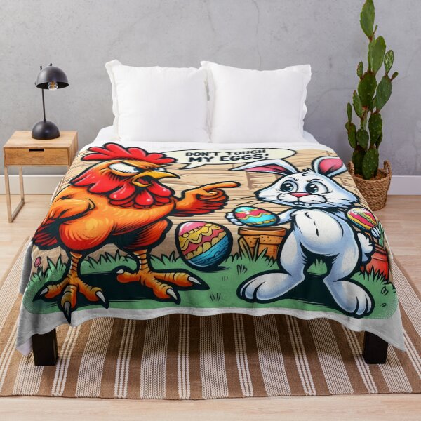 Item preview, Don’t Touch My Eggs! - Funny Easter Chicken vs Bunny designed and sold by Studio23:45.