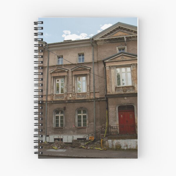 Item preview, Abandoned villa with a red door – historic facade in decay | Lost Place Architecture Photography designed and sold by MarkusUrbex.