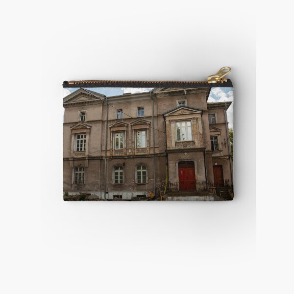 Item preview, Abandoned villa with a red door – historic facade in decay | Lost Place Architecture Photography designed and sold by MarkusUrbex.