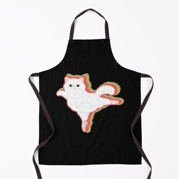 Item preview, Jumping White Cat Retro Rainbow Outline Cartoon Illustration designed and sold by JEFDodsonArt.