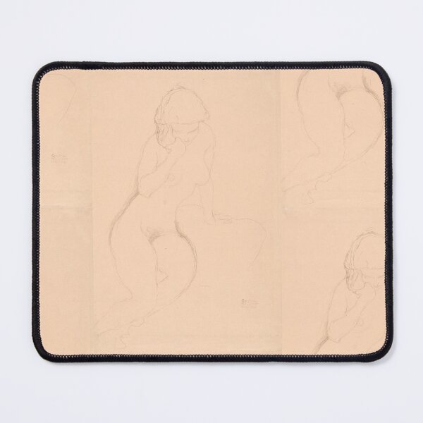Item preview, Seated Nude With Hand at Cheek by Gustav Klimt: Minimalist Figure Drawing Poster designed and sold by artofuniverse.