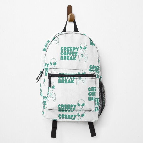 Item preview, Creepy Coffee Break - Funny Retro Alien Drinking Coffee designed and sold by Panda Creative Studio.
