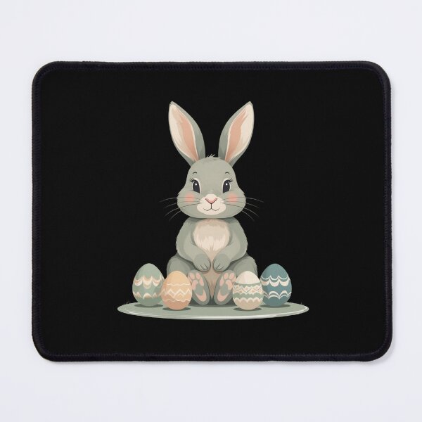 Artikelvorschau, Ostertier Hase mit dekorativen Eiern entworfen und verkauft von Timowo Studio | Fine Line Wildlife Art & Modern Nature Graphics.