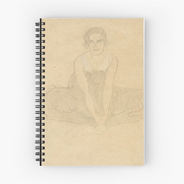 Item preview, Seated Woman in a Pleated Dress by Gustav Klimt: Figurative Line Drawing designed and sold by artofuniverse.
