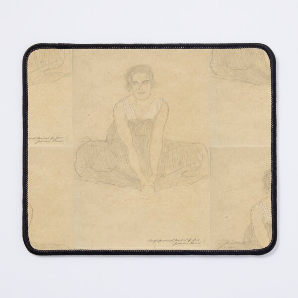 Item preview, Seated Woman in a Pleated Dress by Gustav Klimt: Figurative Line Drawing designed and sold by artofuniverse.
