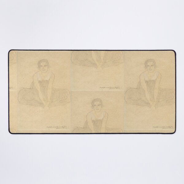 Item preview, Seated Woman in a Pleated Dress by Gustav Klimt: Figurative Line Drawing designed and sold by artofuniverse.